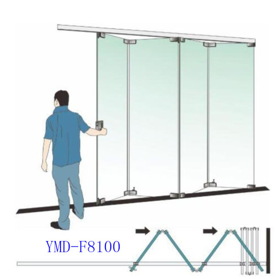 Commercial-Frameless-Stainless-Steel-Glass-Push-Pull-Folding-Door-Fittings-Foshan-F8100-