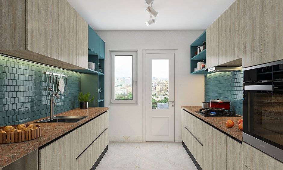 Parallel windows for kitchen 